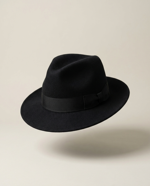 The Nordkapp black wool felt fedora by Oliver Sorensen