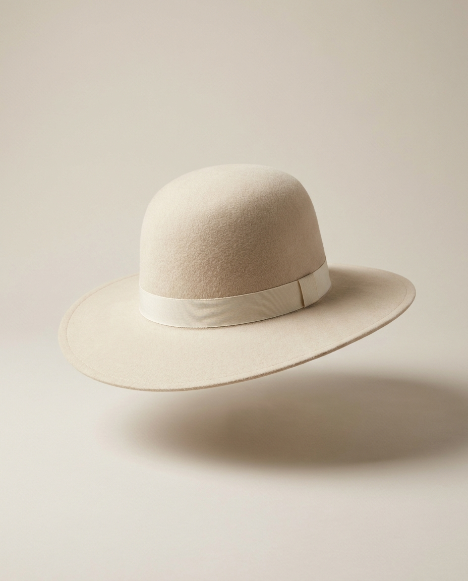 The Fjord oatmeal wide-brim wool felt hat by Oliver Sorensen
