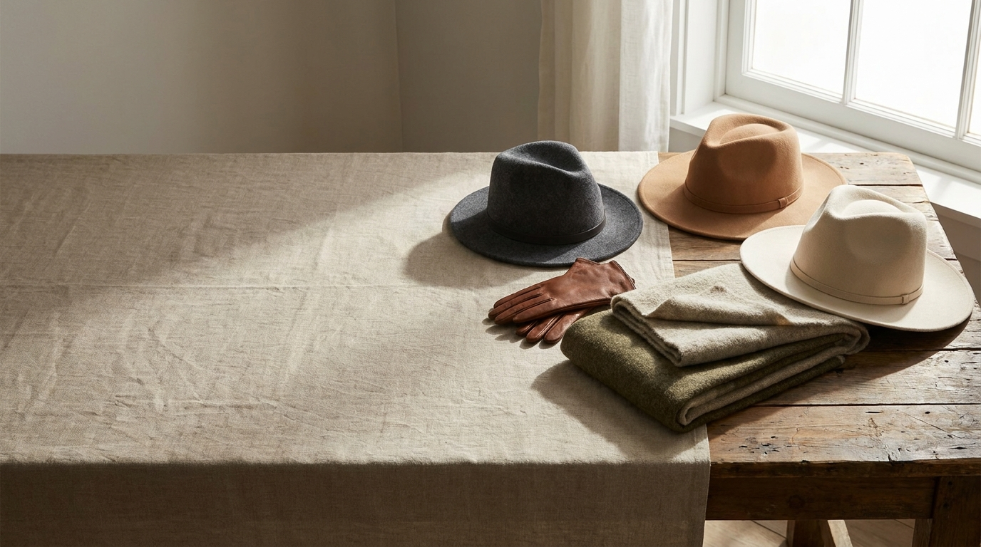 A flat-lay of Oliver Sorensen hats