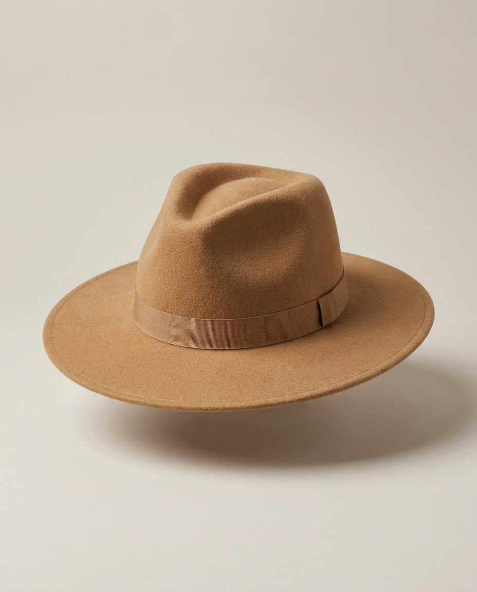 The Copenhagen camel wide-brim wool felt hat by Oliver Sorensen